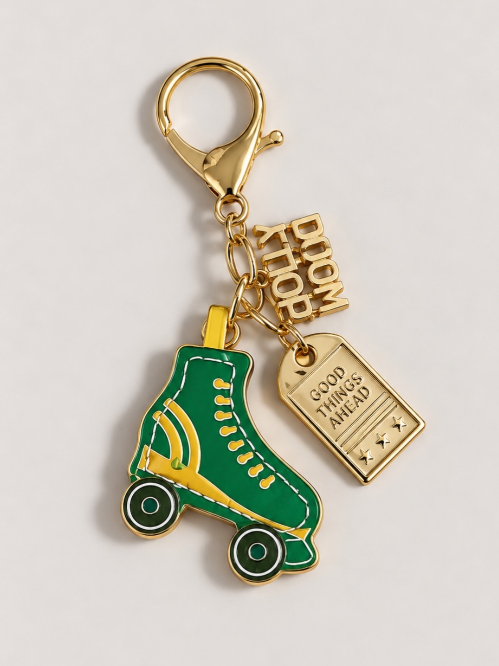 New! Green Hollywood Skate Bag Charm Keychain NWOT